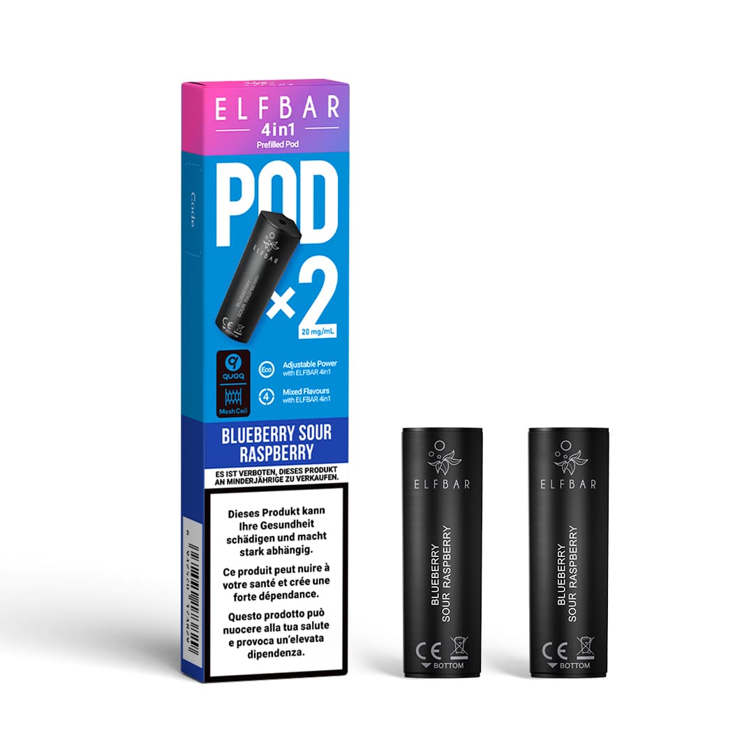 4 in 1 2x2ml Pods (20mg) Blueberry Sour Raspberry