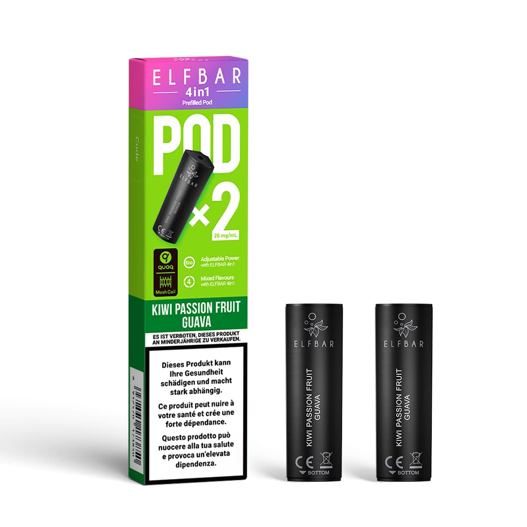 4 in 1 2x2ml Pods (20mg) Kiwi Passionfruit Guava