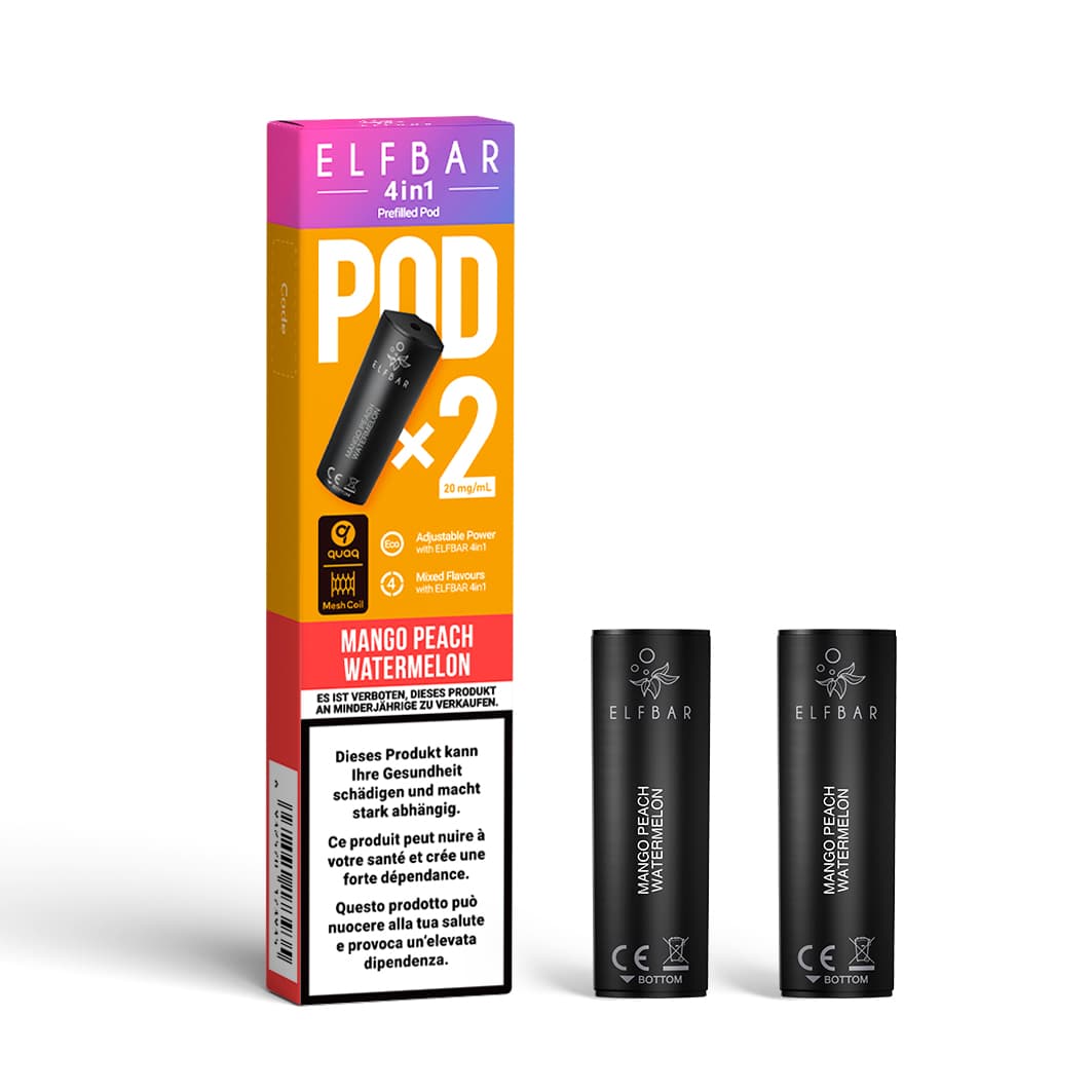 4 in 1 2x2ml Pods (20mg) Mango Peach Watermelon