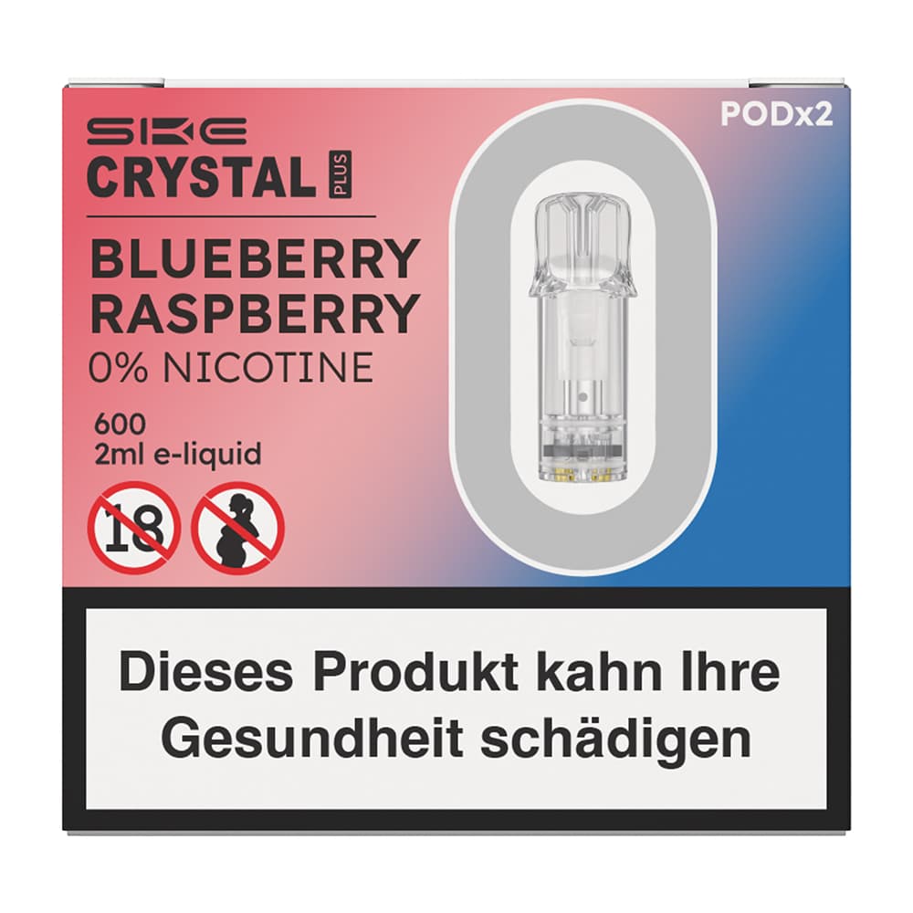 Plus 2 x 2ml Pods (0mg) Blueberry Raspberry