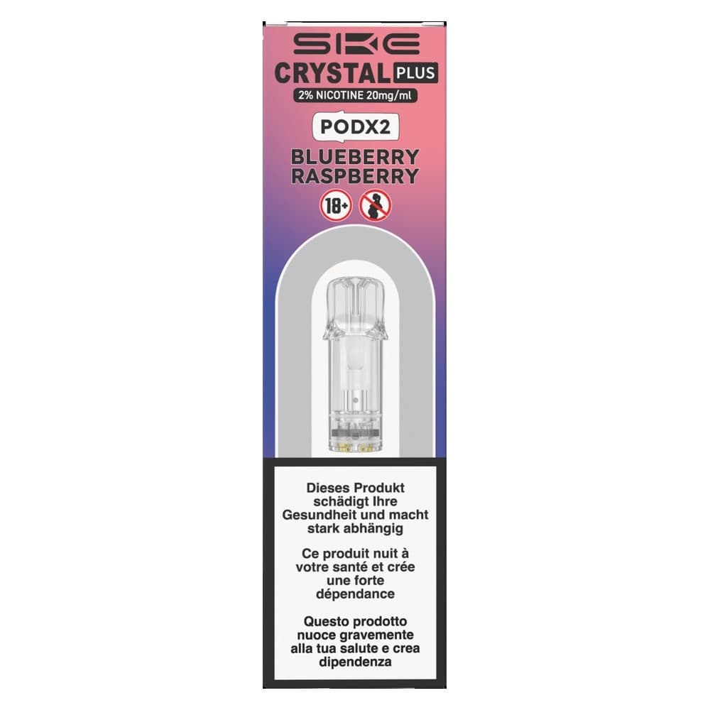 Plus 2 x 2ml Pods (20mg) Blueberry Raspberry (Vertical)