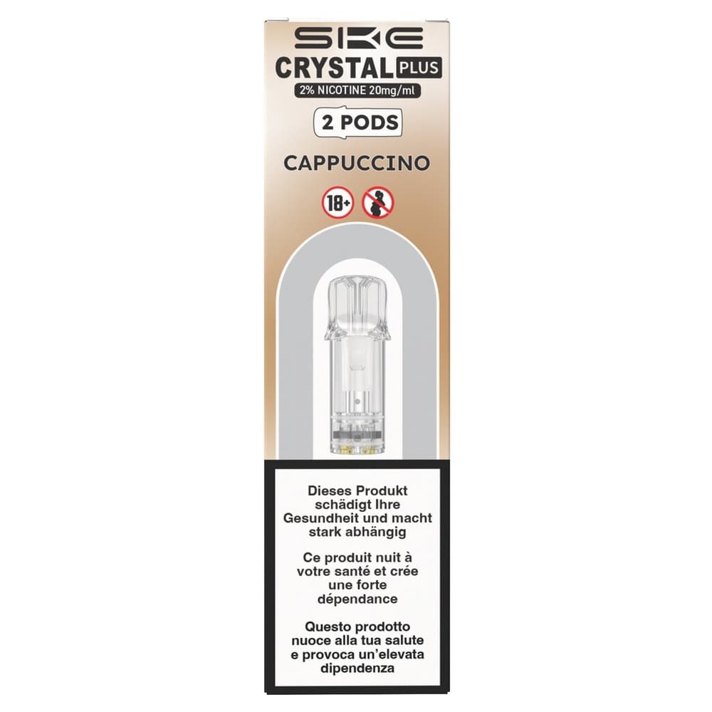 Plus 2 x 2ml Pods (20mg) Cappuccino (Vertical)