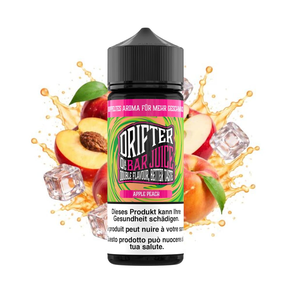 Drifter Bar Juice Shortfill 0mg 100ml - Apple Peach E-Liquid – PouchVape.ch