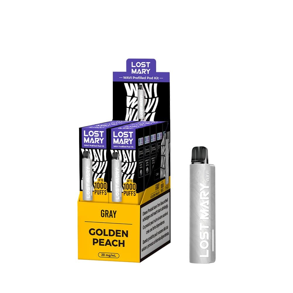 LOST MARY WAVI Kit 2ml (20mg) - Grey & Golden Peach Podsystem – PouchVape.ch