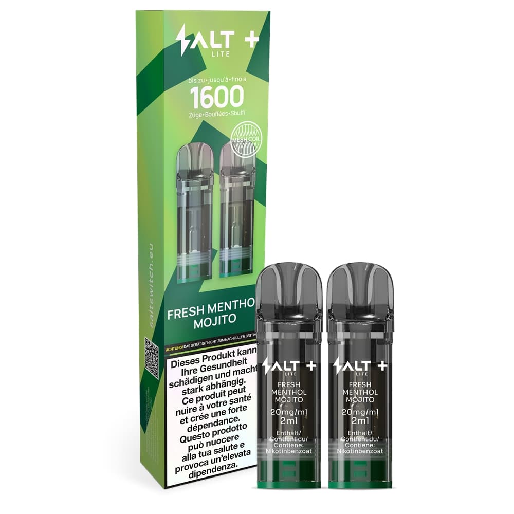 Salt Plus Lite Pods 2 x 2ml (20mg) - Fresh Menthol Mojito Podsystem – PouchVape.ch
