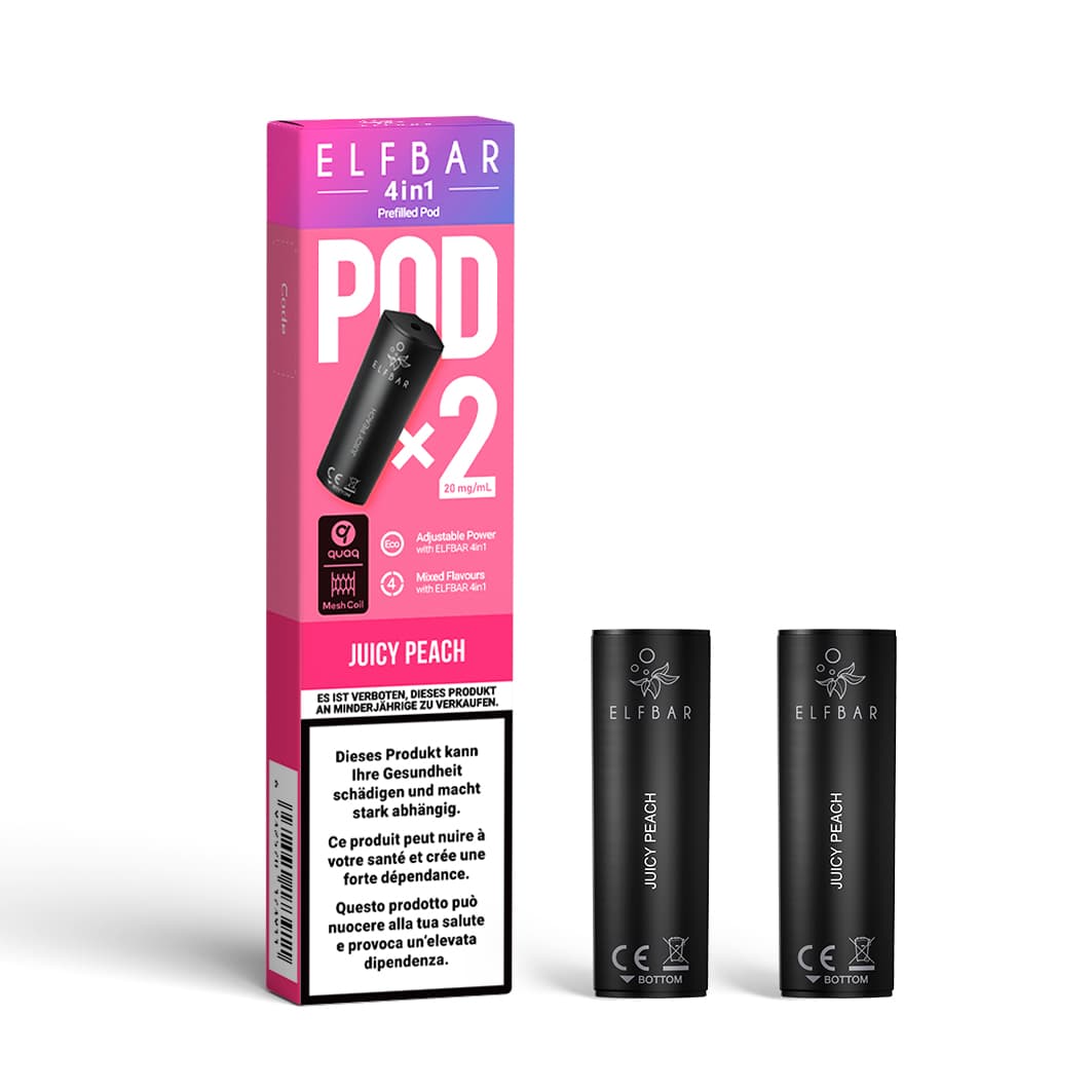 4 in 1 2x2ml Pods (20mg) Juicy Peach