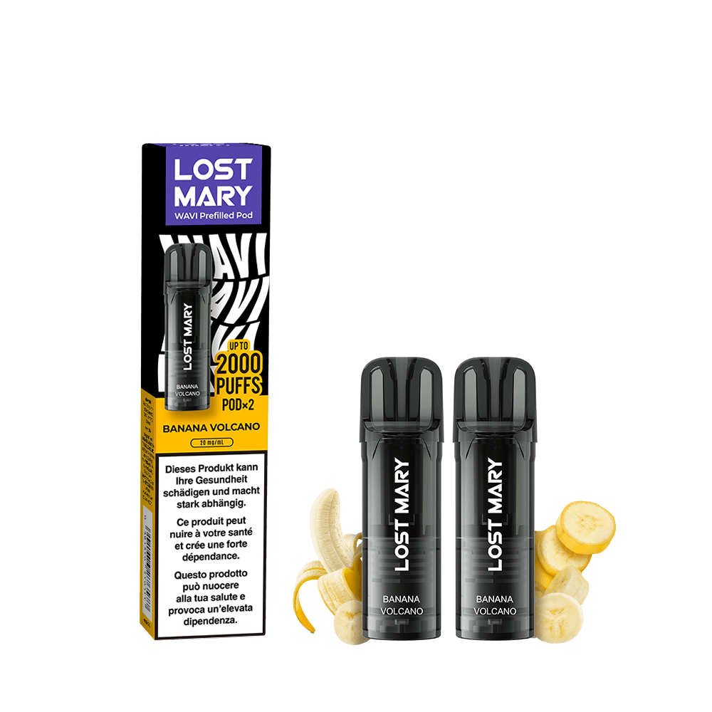 LOST MARY WAVI Pod 2 x 2ml Pods (20mg) - Banana Volcano Podsystem – PouchVape.ch