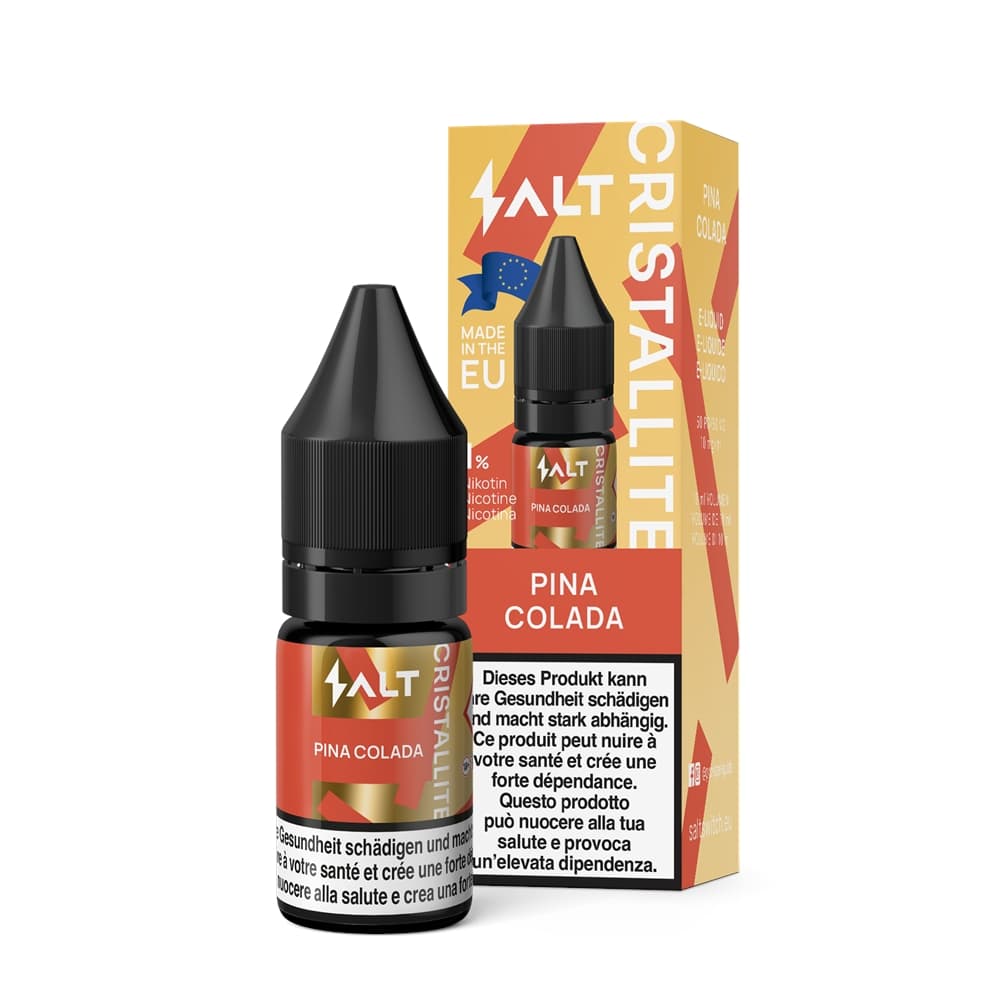 Salt Cristallite Liquid 10mg 10ml - Pina Colada E-Liquid – PouchVape.ch